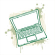 Hand-drawn laptop on grunge background Hand-drawn laptop on grunge background