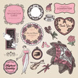 Set of vintage labels and elements