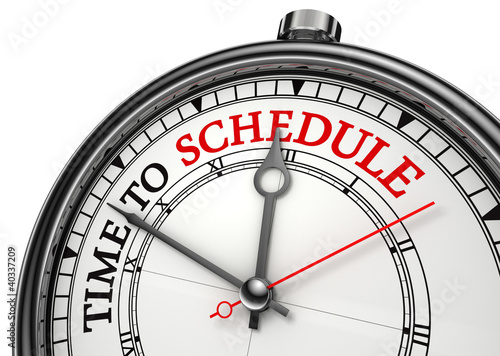 Illustration: time to schedule concept clock time to schedule concept clock