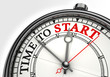 time to start concept clock