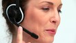 Businesswoman using a headset 