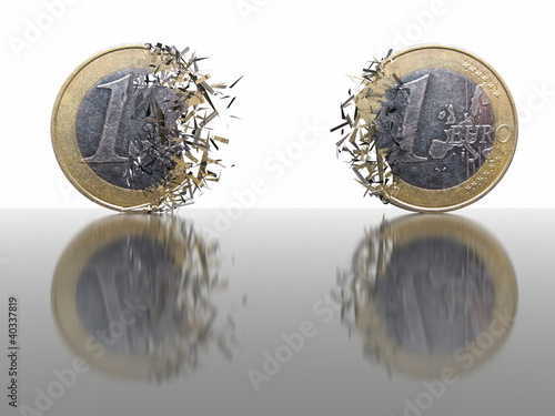 Illustration: Braking Euro Coins Braking Euro Coins