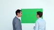 Business people talking about a copy space