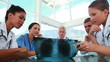 Video: Medical staff working on a chest radiography Medical staff working on a chest radiography