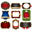 gold-framed labels set vector