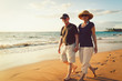 Senior Couple Enjoying Sunset at the Beach