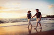 Senior Couple Enjoying Sunset at the Beach