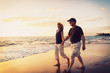 Senior Couple Enjoying Sunset at the Beach