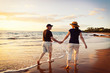Senior Couple Enjoying Sunset at the Beach