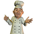 Chefkoch mit Suppenlöffel Chefkoch mit Suppenlöffel