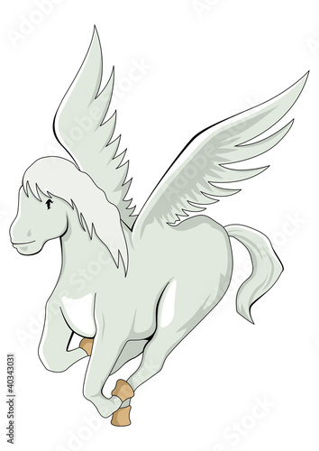 Vector: Cartoon illustration of a pegasus Cartoon illustration of a pegasus