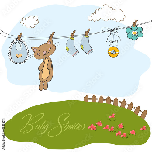 Vektor: Baby shower invitation card Baby shower invitation card
