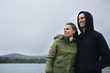 Young couple smiling, portrait