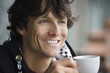 Young man drinking tea