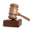 Judge wooden gavel isolated on white background