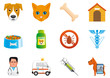 Pets and veterinary icons