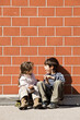 two children squabbling
