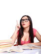College girl with books College girl with books