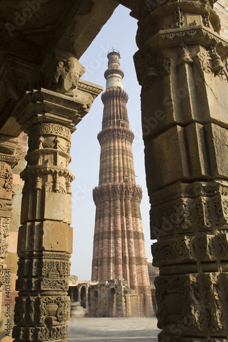 Photo: Qutub Framed by Pillars Qutub Framed by Pillars