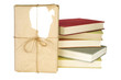 boxed book, torn brown paper, free copy space, isolated boxed book, torn brown paper, free copy space, isolated