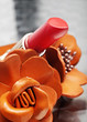 Photo: coral pink lipstick close-up coral pink lipstick close-up