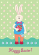 Easter card with rabbit