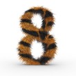 Texteffekt Haare Tiger Zahl 8