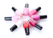 Group of nail polishes isolated on white Group of nail polishes isolated on white