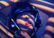 Portrait of a woman in helmet Portrait of a woman in helmet