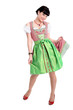 Junge dunkelhaarige Frau im Dirndl