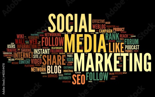 Illustration: Social media marketing in tag cloud Social media marketing in tag cloud