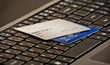 Credits cards on a computer keyboard
