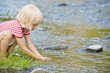 Girl playing in stream