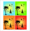 Palm and sea vector