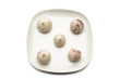 Garlic on plate, directly above