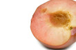Close up of peach cut in half