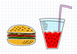 Drawing of hamburger on squared paper Drawing of hamburger on squared paper