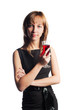 Young woman with a red wine