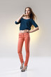 Foto: picture of young brunette model posing in nice clothes picture of young brunette model posing in nice clothes