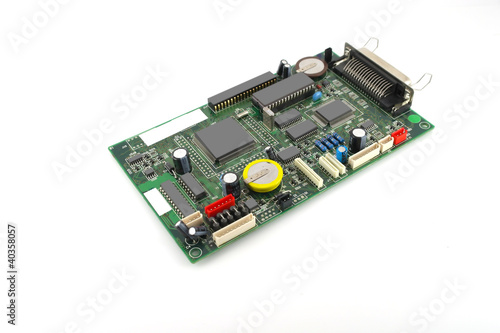 Photo: Old electronics circuit board for printer Old electronics circuit board for printer