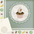 vector invitation temlate with cupcake