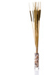 Artificial cattail in glass vase