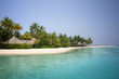 Turquoise Lagoon / Atoll with beach on the Maldives (Malediven)
