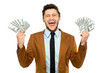Man with dollar bills