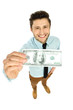 Man holding dollar bill