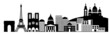 Paris France City Skyline Panorama Clip Art