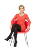 young businesswoman sitting in chair