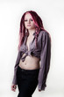 Portrait of woman with dreadlocks hair