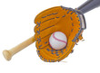 Bat, ball and glove