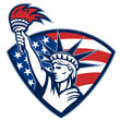 Statue of Liberty Holding Flaming Torch Shield Statue of Liberty Holding Flaming Torch Shield